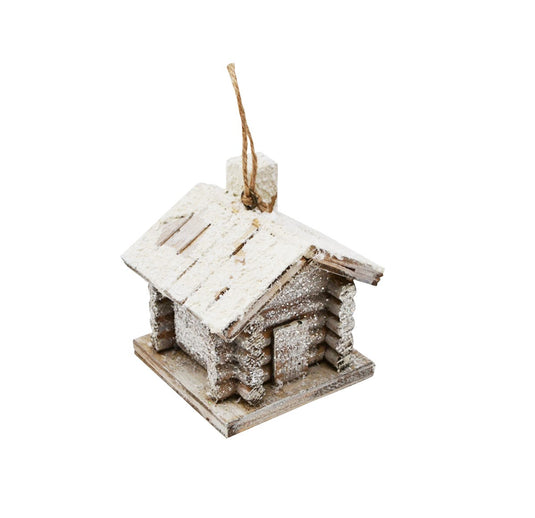 Winter Log House Ornament