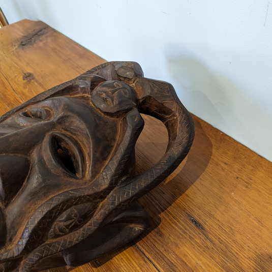Hand-Carved Guardian Mask | Vintage from Nepal
