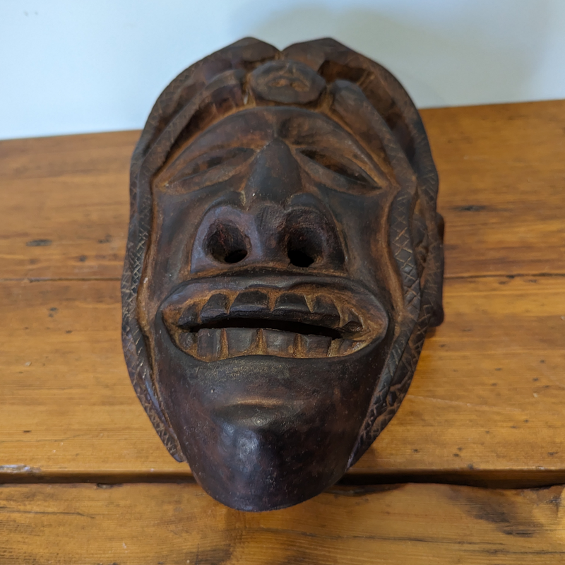 Load image into Gallery viewer, Hand-Carved Guardian Mask | Vintage from Nepal
