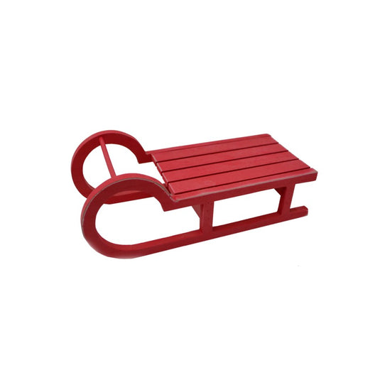 Wood Red Sleigh Decoration