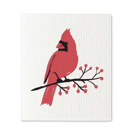 Perched Cardinal : Eco Dishcloths