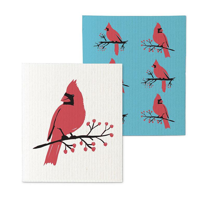 Perched Cardinal : Eco Dishcloths