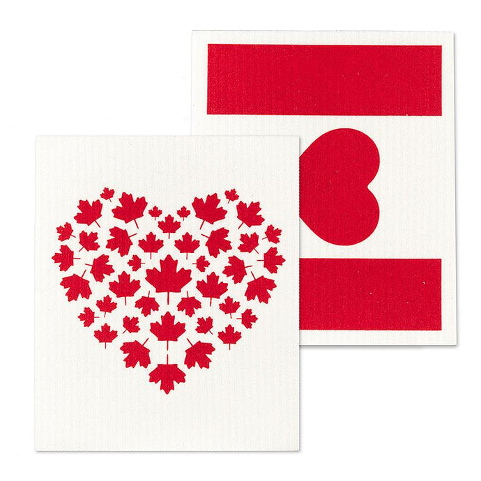 Eco-Dishcloths : Canada Flag & Heart