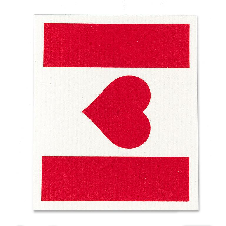 Load image into Gallery viewer, Eco-Dishcloths : Canada Flag &amp; Heart
