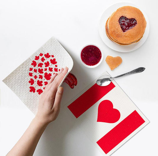 Eco-Dishcloths : Canada Flag & Heart