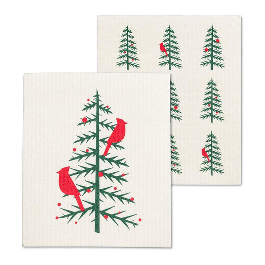 Christmas Cardinals : Eco Dishcloths