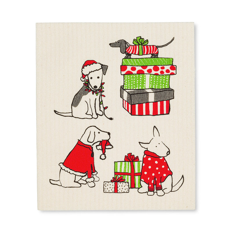 Load image into Gallery viewer, Holiday Dogs Eco Dishcloths
