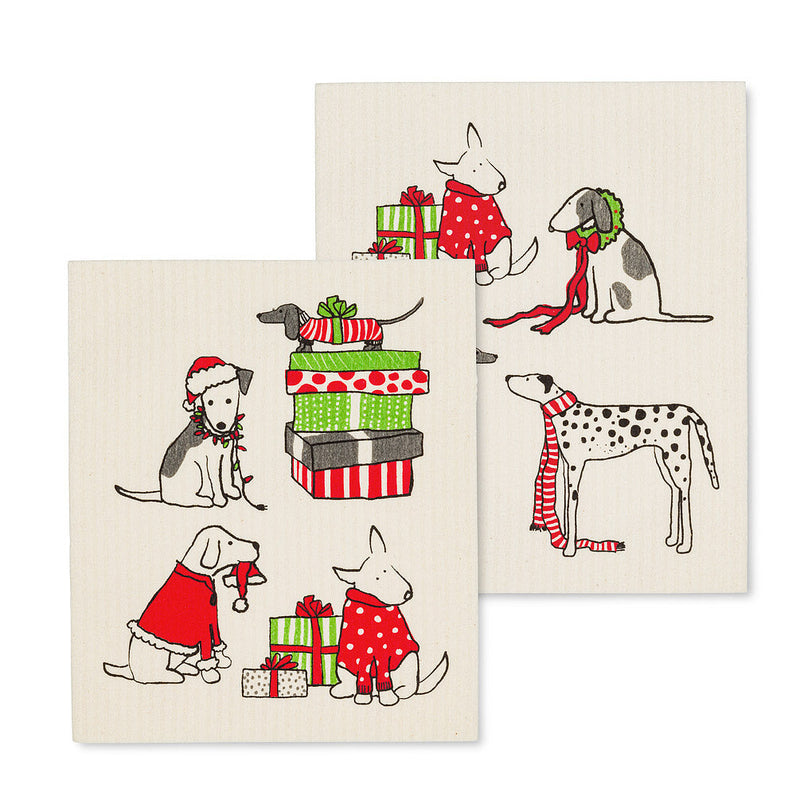 Load image into Gallery viewer, Holiday Dogs Eco Dishcloths
