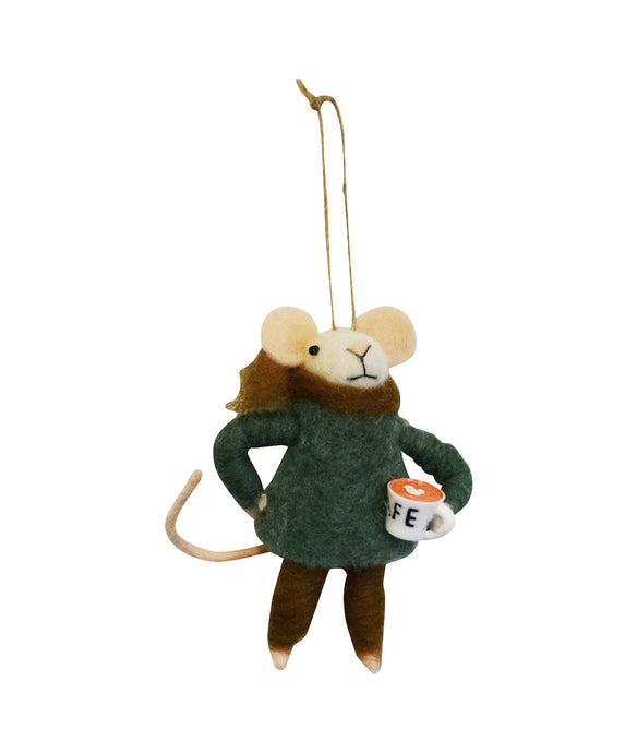 Chloe avec Cafe Christmas Mouse Ornament