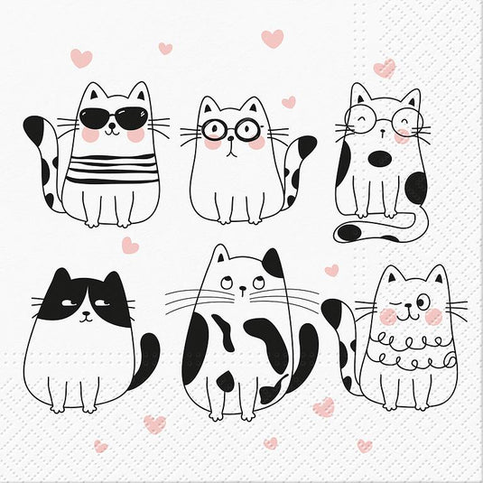 Luncheon Meow Paper Napkins | Lunch Size