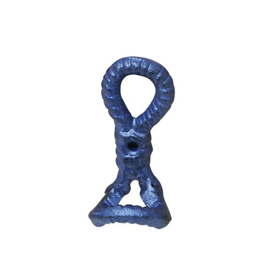 Rope Knot in Blue Cast Iron Hook