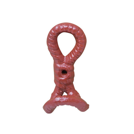 Rope Knot in Red Cast Iron Hook