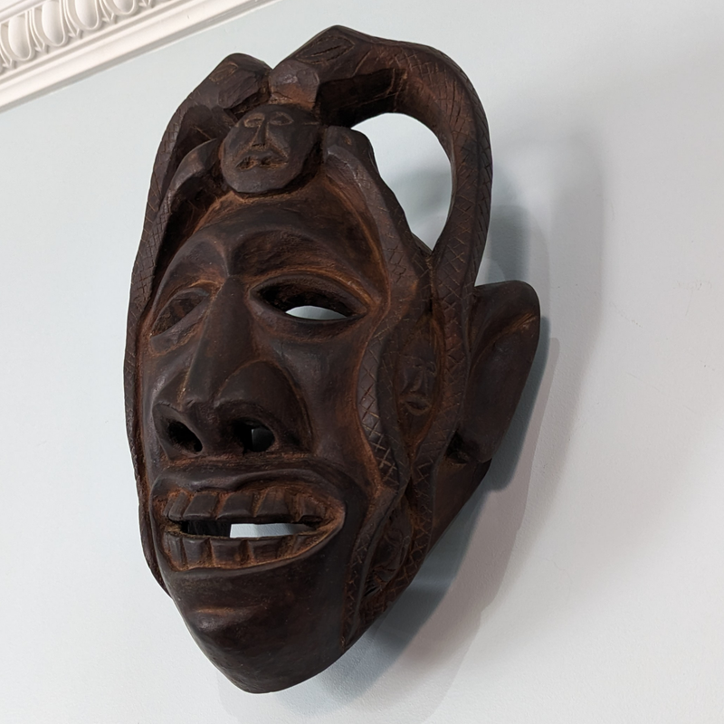 Load image into Gallery viewer, Hand-Carved Guardian Mask | Vintage from Nepal

