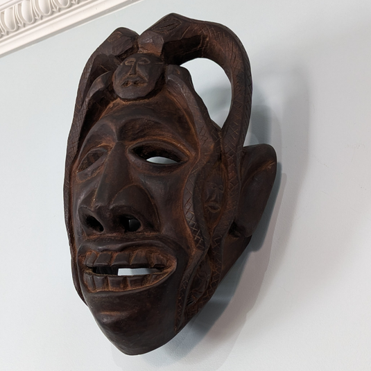 Hand-Carved Guardian Mask | Vintage from Nepal