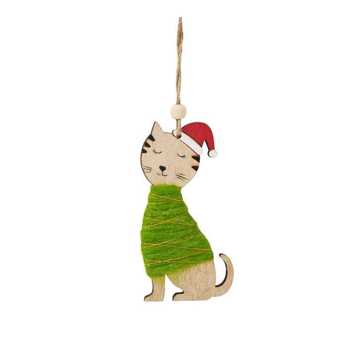 Cat in a Green Sweater Ornament