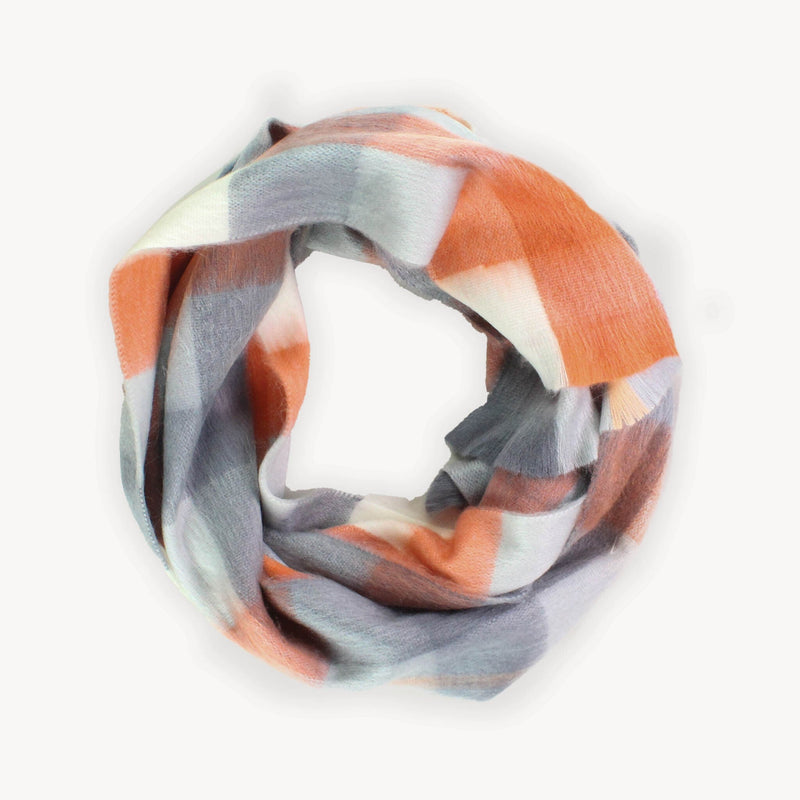 Load image into Gallery viewer, Alpaca Scarf in Sienna/Grey Check
