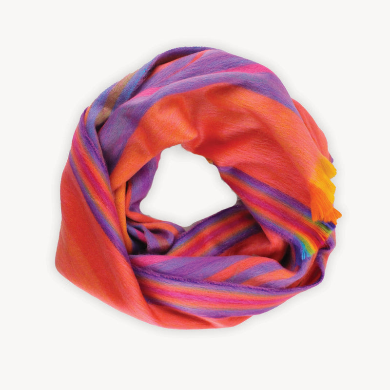 Load image into Gallery viewer, Alpaca Scarf in Sunset Multi Stripe
