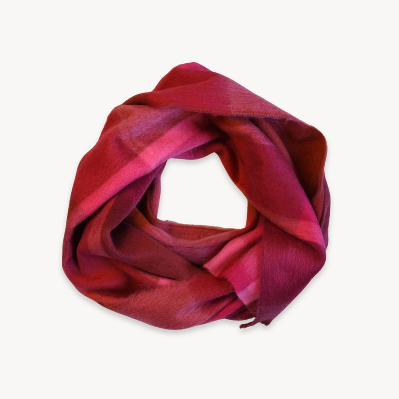 Load image into Gallery viewer, Alpaca Blend Scarf in Sangria Plaid
