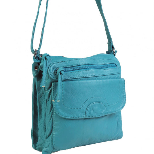 Satchel Purse in Turquoise, Faux Leather