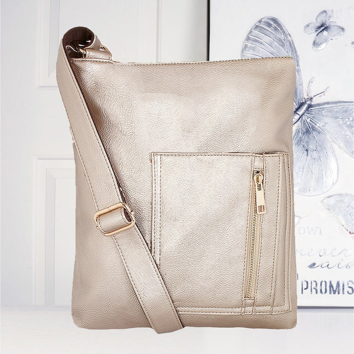 Nina Crossbody Satchel in Metallic