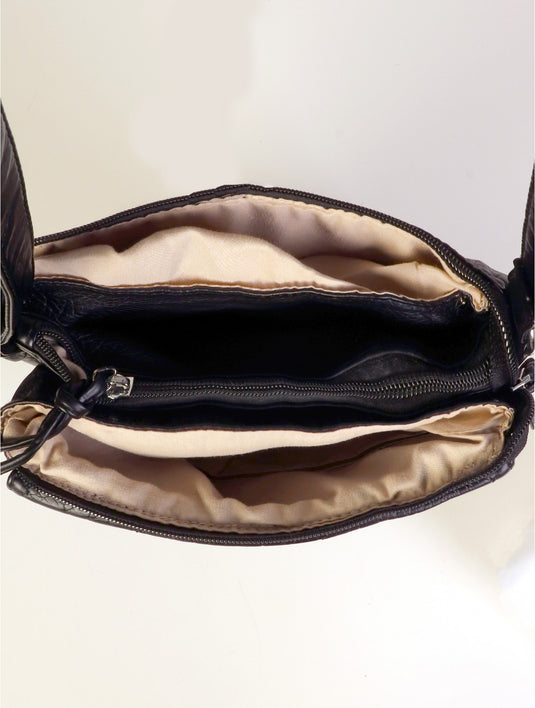 Satchel Faux Leather Purse in Grey