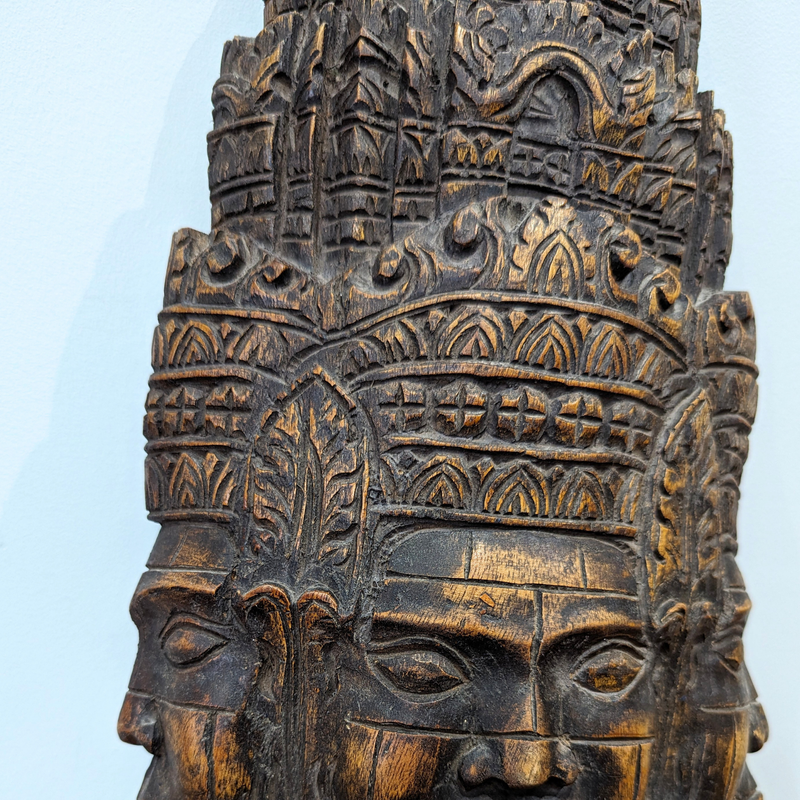 Load image into Gallery viewer, Bayon Wood Sculpture | Vintage Piece from Angkor Wat
