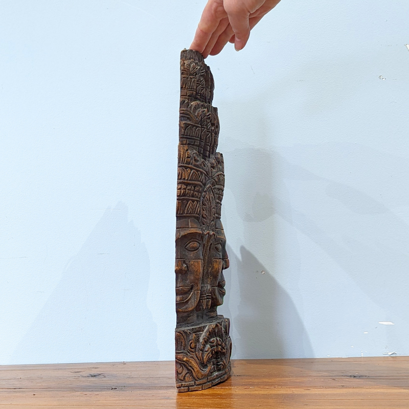 Load image into Gallery viewer, Bayon Wood Sculpture | Vintage Piece from Angkor Wat
