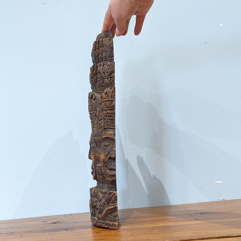 Load image into Gallery viewer, Bayon Wood Sculpture | Vintage Piece from Angkor Wat
