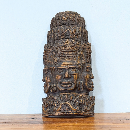 Bayon Wood Sculpture | Vintage Piece from Angkor Wat