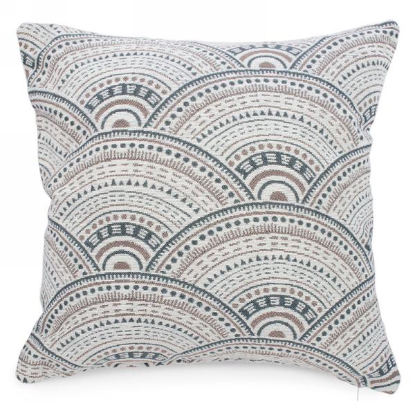 Cushion in Grey & Taupe Geo Pattern