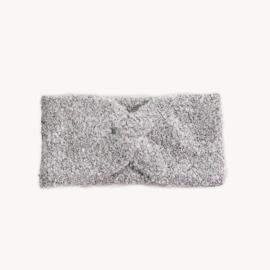 Mohair Blend Twisted Headband in Grey