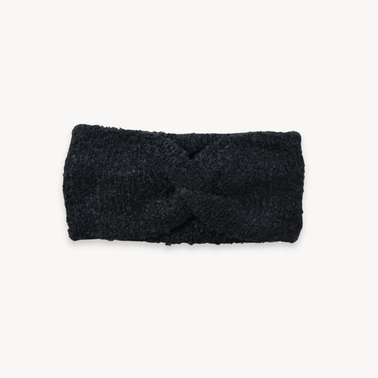 Mohair Blend Twisted Headband in Charcoal