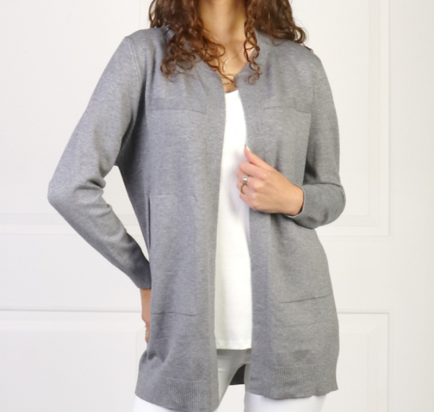 Load image into Gallery viewer, Gina Open Front Cardigan in Grey
