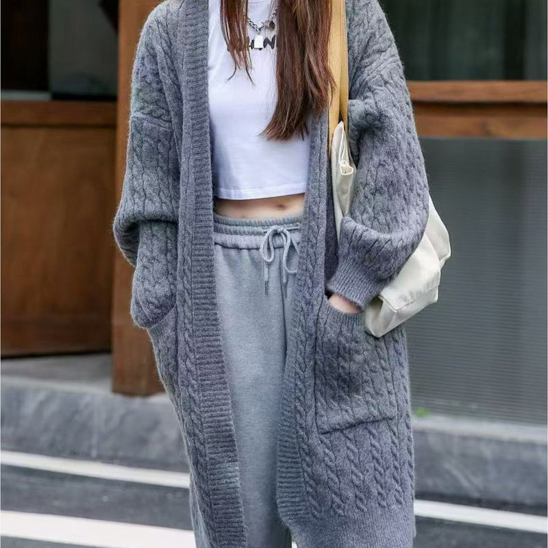 Load image into Gallery viewer, Oversize Cable Knit Sweater in Dark Grey
