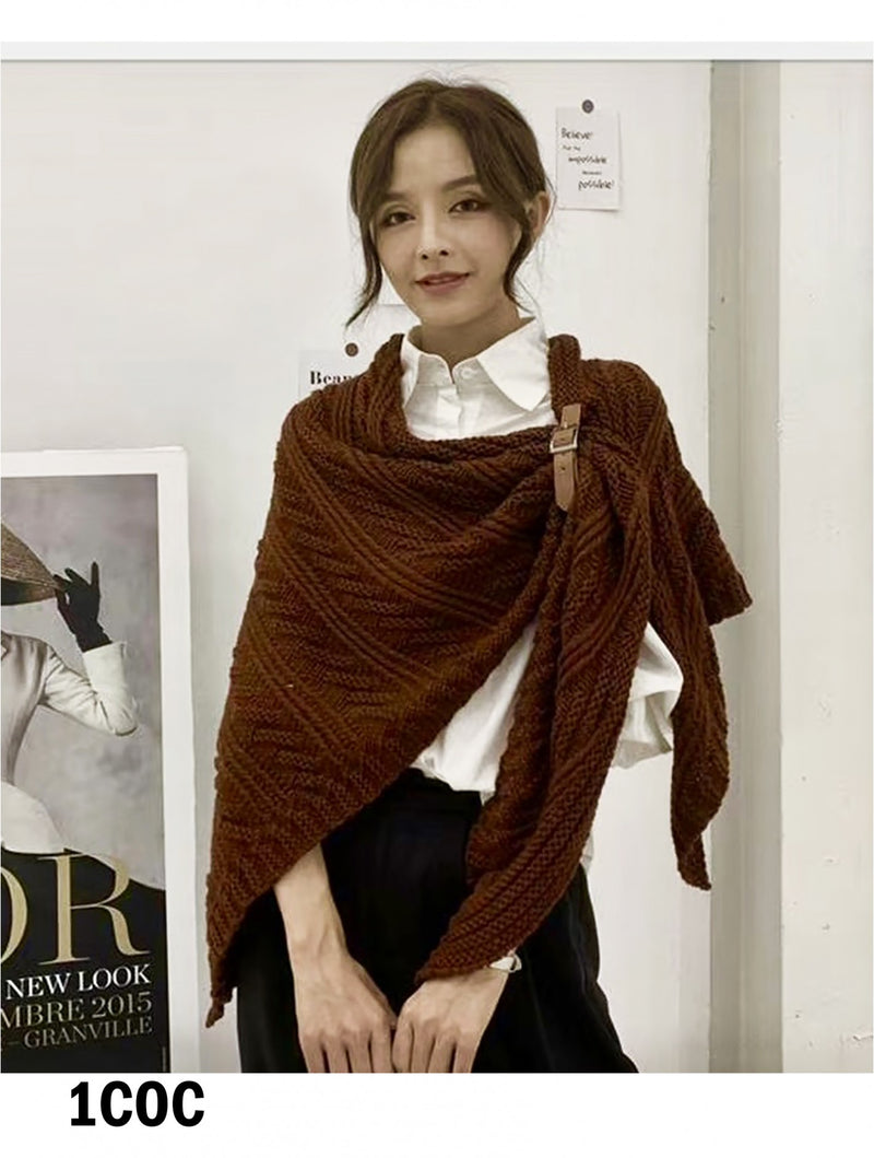 Load image into Gallery viewer, Buckle Detail Knit Wrap in Cinnamon
