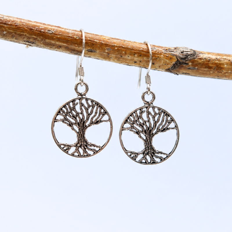 Load image into Gallery viewer, Standing Strong Tree of Life Earrings | Sterling Silver
