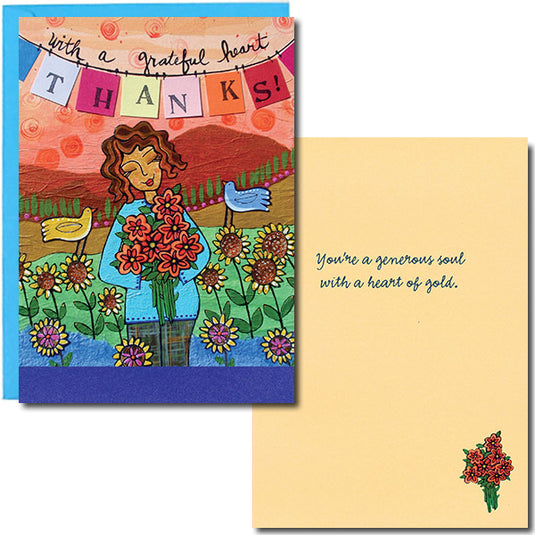 Thank-you with a Grateful Heart Card