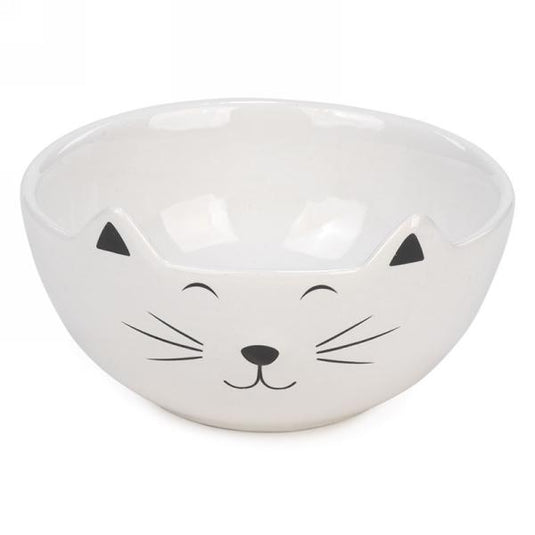 White Cat Face Bowl