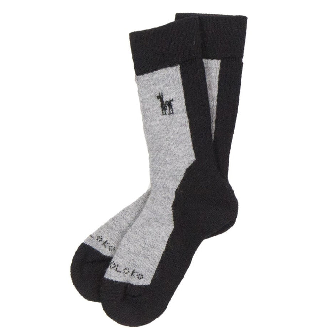 Alpaca Hiker Socks in Grey/Black
