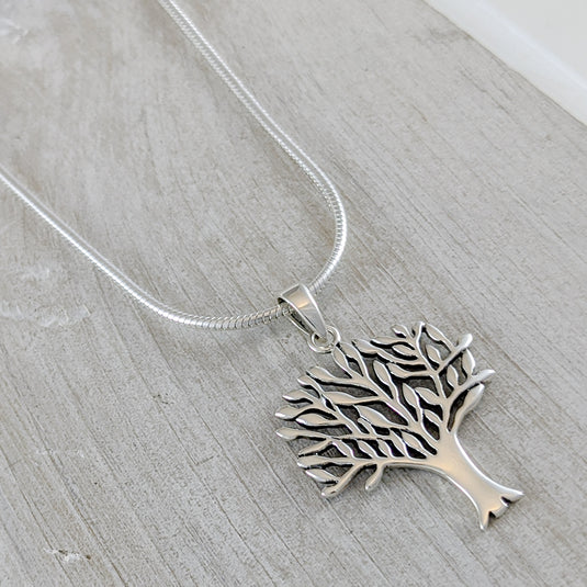 Leafy Tree Necklace in Sterling Silver