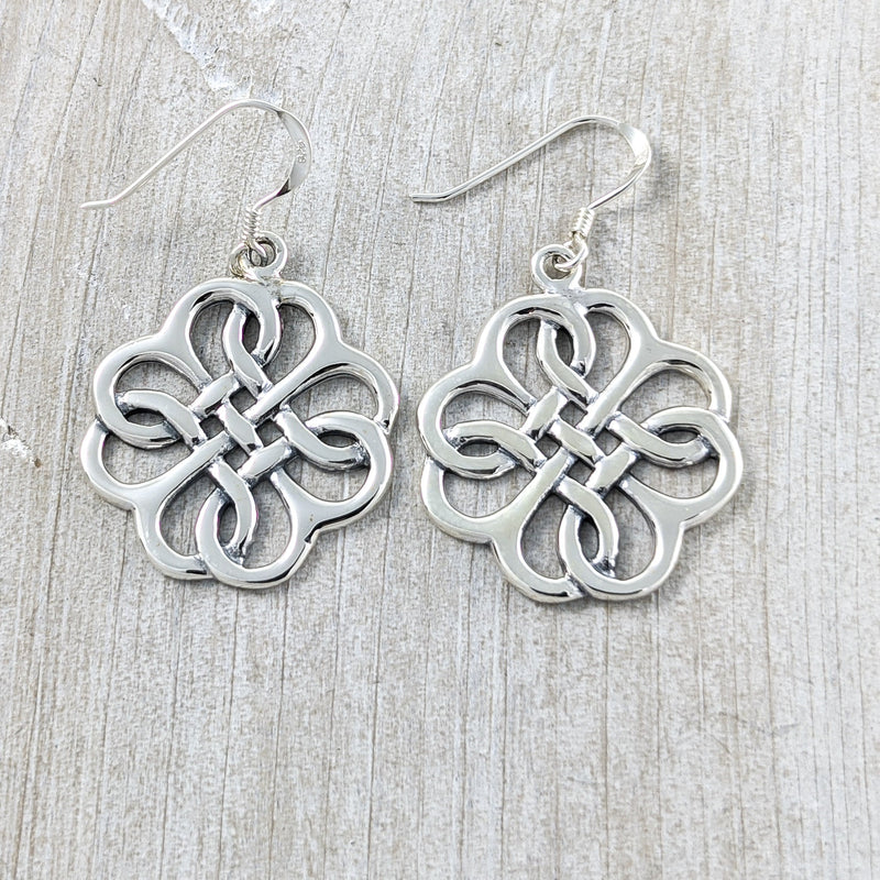 Load image into Gallery viewer, Statement Celtic Knot Earrings in Sterling Silver
