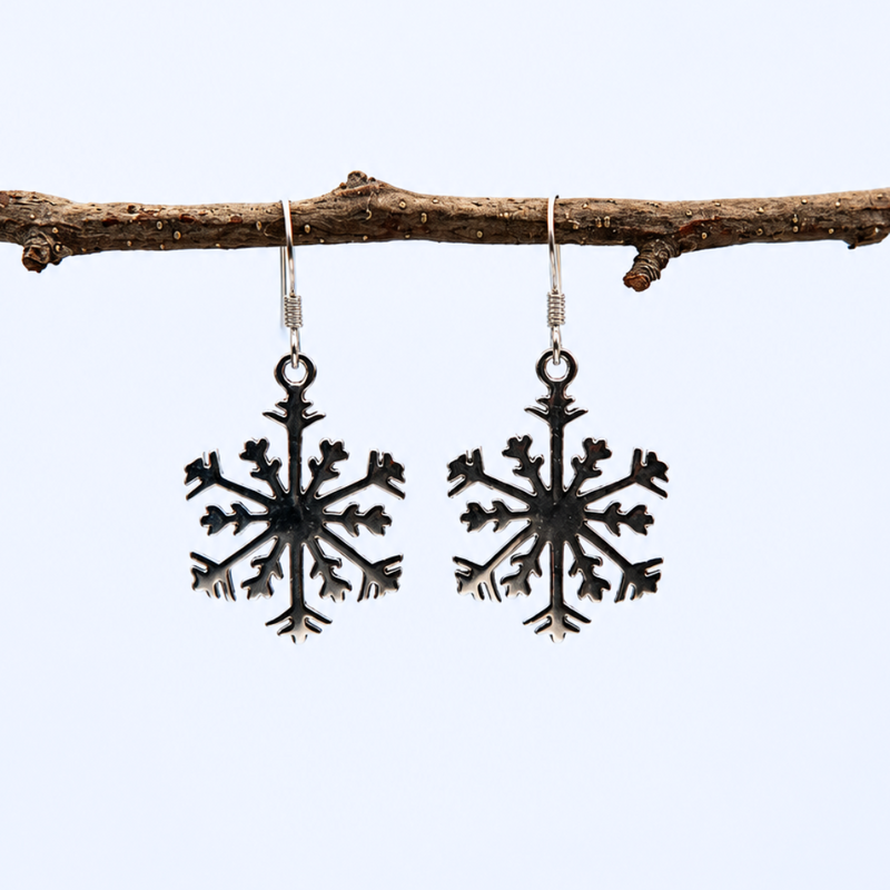Load image into Gallery viewer, A Little Winter Magic | Sterling Silver Snowflake Earrings
