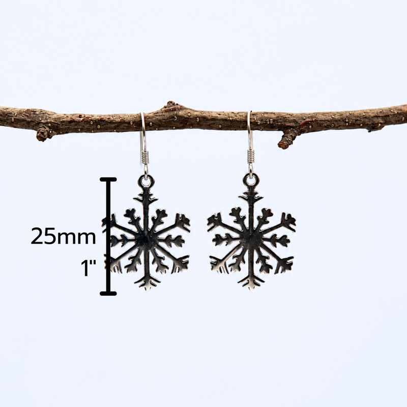 Load image into Gallery viewer, A Little Winter Magic | Sterling Silver Snowflake Earrings
