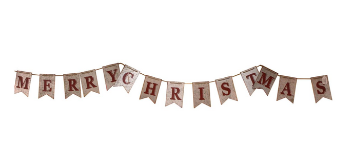 Merry Christmas Galvanized Pendants Sign