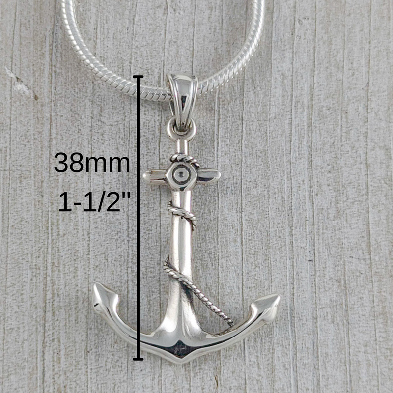 Load image into Gallery viewer, Steadfast Anchor Necklace in Sterling Silver
