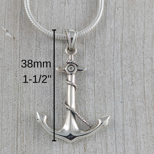 Steadfast Anchor Necklace in Sterling Silver
