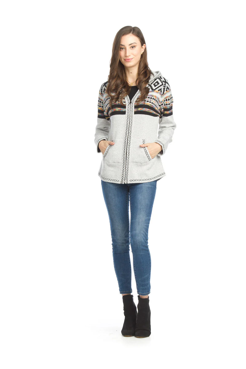 Load image into Gallery viewer, Fairisle Knit Zip Up Hoodie
