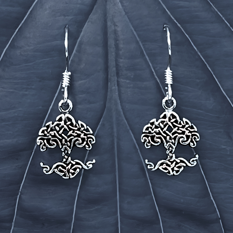 Load image into Gallery viewer, Celtic Knot Tree Earrings – Symbol of Strength &amp; Renewal
