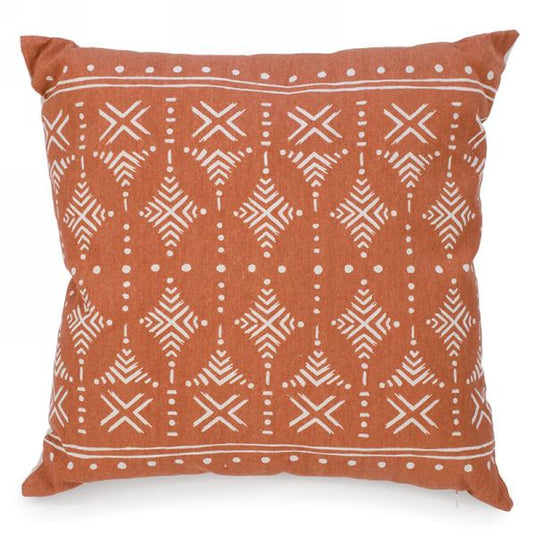 Terracotta Geometric Print Cushion