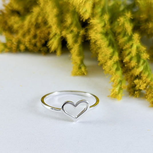Open Heart Ring in Sterling Silver